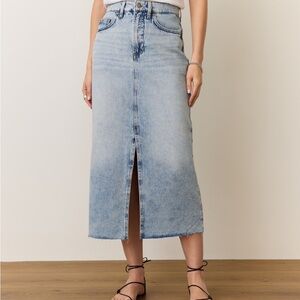 Marine Layer Fawn Denim Midi Skirt